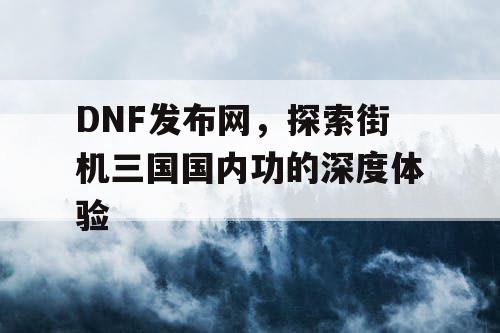 DNF发布网，探索街机三国国内功的深度体验