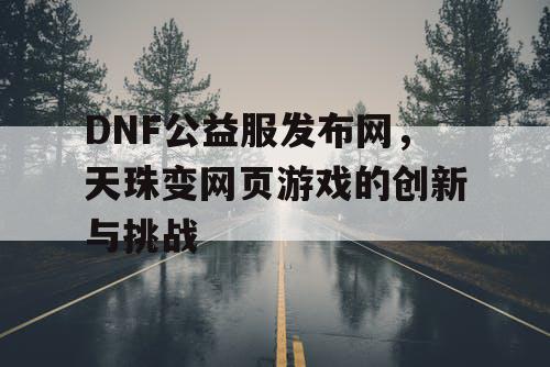 DNF公益服发布网，天珠变网页游戏的创新与挑战