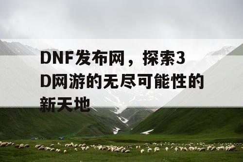 DNF发布网，探索3D网游的无尽可能性的新天地