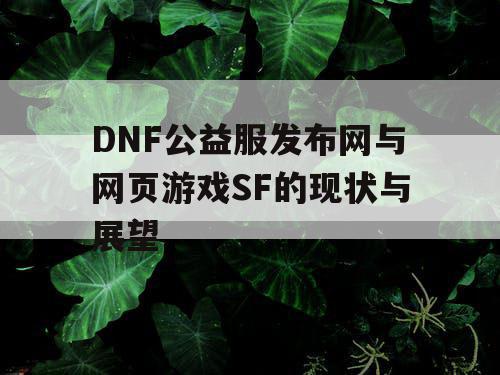 DNF公益服发布网与网页游戏SF的现状与展望